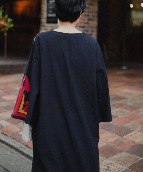 CIAOPANIC TYPY（チャオパニックティピー）の「【aguni】エンブロイダリーIラインワンピ（ワンピース・レディース・ブラック/ブラウン・ONE SIZE）」の10枚目の写真