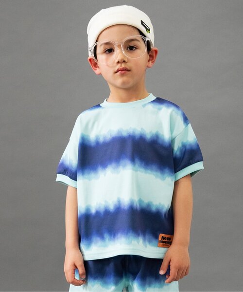 BREEZE（ブリーズ）の「【B NEW JACK】タイダイ風プリント半袖トップス_ジュニア対応（Tシャツ/カットソー・キッズ・ブルー/ブラック・90/100/110/120/130/140/150/160）」の2枚目の写真