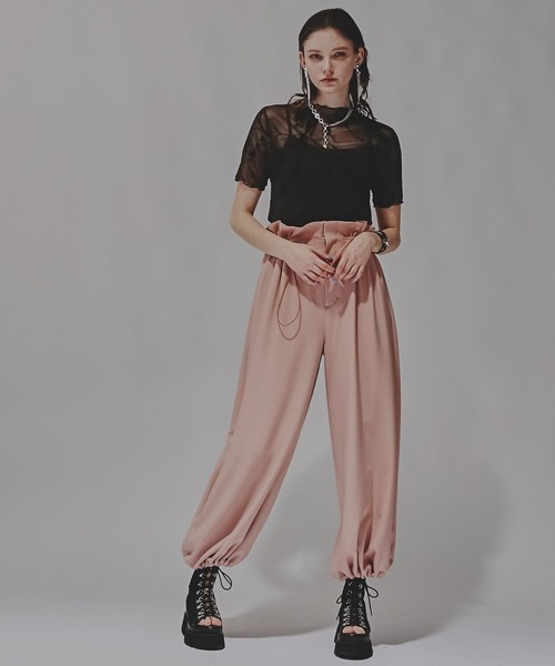 HARE(ハレ)の「フラワーフロッキートップス(HARE)(Tシャツ/カットソー・レディース・グレー/ホワイト/ブラック・FREE)」の9枚目の写真