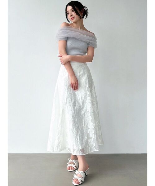 RESEXXY（リゼクシー）の「シアーフラワースカート（スカート・レディース・ホワイト/ブラック/ブルー・FREE）」の15枚目の写真