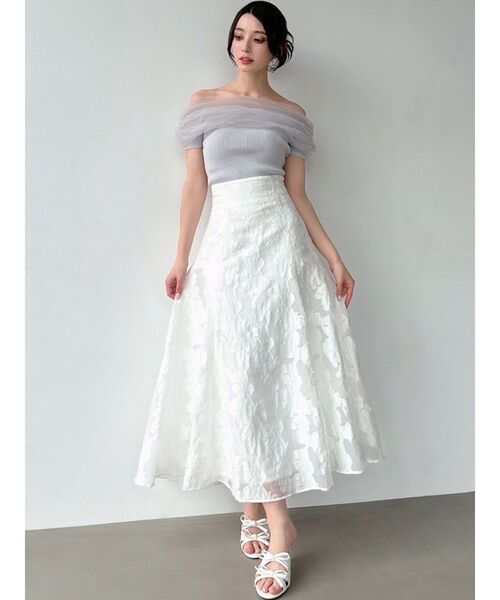 RESEXXY（リゼクシー）の「シアーフラワースカート（スカート・レディース・ホワイト/ブラック/ブルー・FREE）」の17枚目の写真