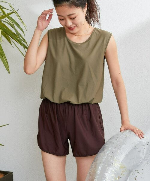 CIAOPANIC TYPY（チャオパニックティピー）の「【WEB限定】バックリボンオールインワン水着2点セット（水着・レディース・カーキ/ブラック/チャコールグレー/ブラウン・X-LARGE/MEDIUM/LARGE）」の16枚目の写真