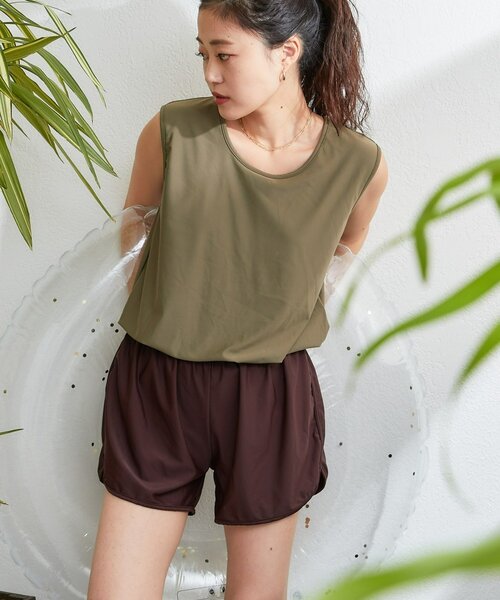 CIAOPANIC TYPY（チャオパニックティピー）の「【WEB限定】バックリボンオールインワン水着2点セット（水着・レディース・カーキ/ブラック/チャコールグレー/ブラウン・X-LARGE/MEDIUM/LARGE）」の18枚目の写真