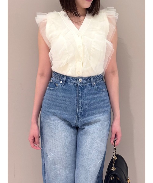 SNIDEL（スナイデル）の「【00サイズあり】バレルデザインデニム（デニムパンツ・レディース・インディゴブルー/ホワイト/ブルー・00/0/1）」の20枚目の写真