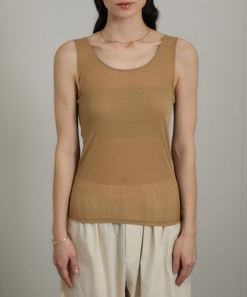 SALON adam et rope'（サロン アダム エ ロペ）の「シアーコントラストカップ付きタンク（タンクトップ・レディース・ベージュ/オフホワイト/ブラック・FREE）」の11枚目の写真