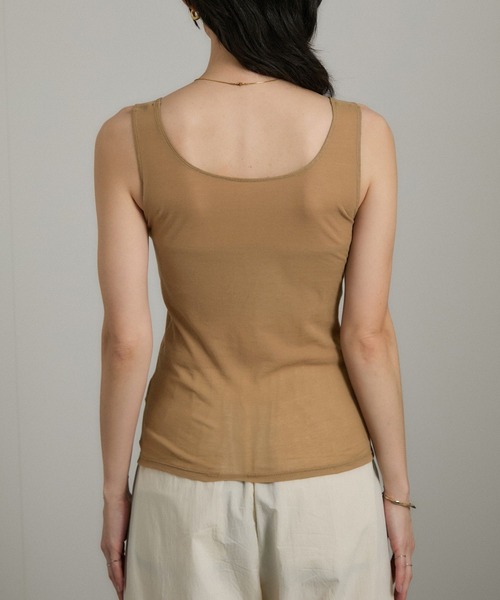 SALON adam et rope'（サロン アダム エ ロペ）の「シアーコントラストカップ付きタンク（タンクトップ・レディース・ベージュ/オフホワイト/ブラック・FREE）」の13枚目の写真