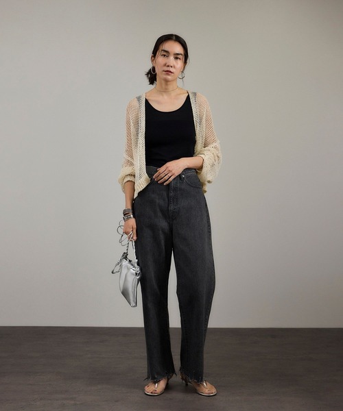 SALON adam et rope'（サロン アダム エ ロペ）の「シアーコントラストカップ付きタンク（タンクトップ・レディース・ベージュ/オフホワイト/ブラック・FREE）」の19枚目の写真