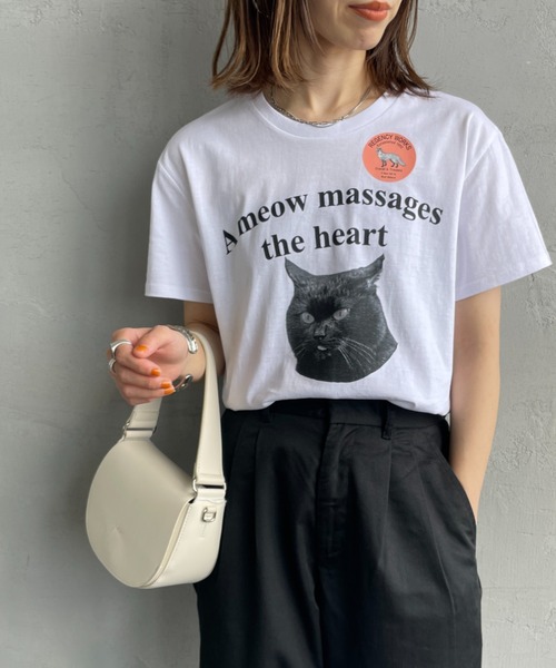 heavena by marcjacobs 猫プリント Tシャツ グレー 新柄追加】DOG&CAT 犬猫プリントTシャツ(504107741) | GLOSTER