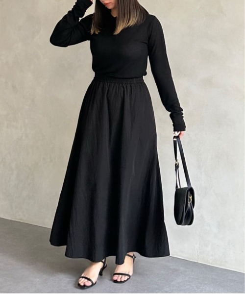 Chez toi（シェトワ）の「ボリュームブラウス×フレアスカートSET（ワンピース・レディース・ブラック/グリーン/ライトグレー・FREE）」の12枚目の写真