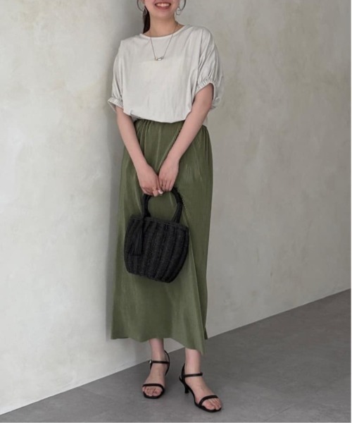 Chez toi（シェトワ）の「ボリュームブラウス×フレアスカートSET（ワンピース・レディース・ブラック/グリーン/ライトグレー・FREE）」の6枚目の写真