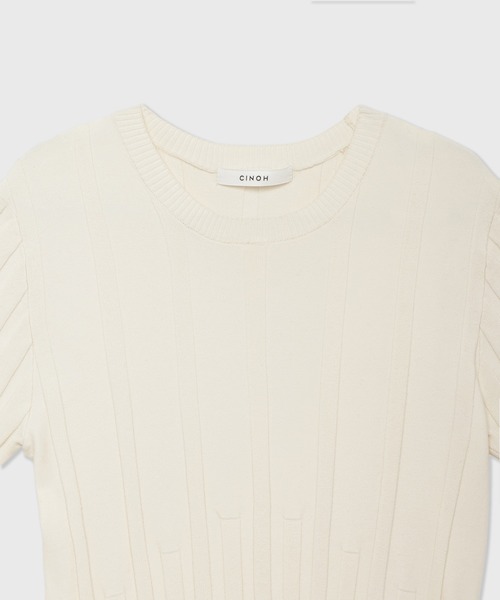 セール】SUVIN HALF SLEEVES KNIT（ニット/セーター）｜CINOH