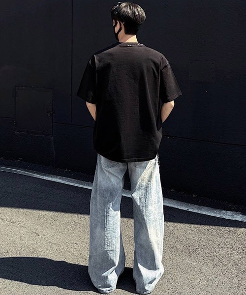 Ressaca（レサーカ）の「オーバーサイズハンドステッチ刺繍Tシャツ（Tシャツ/カットソー・メンズ・ブラック/ホワイト・M/L/XL）」の11枚目の写真