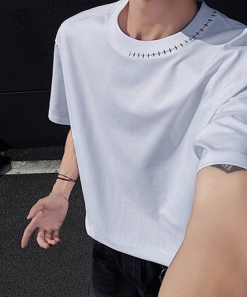 Ressaca（レサーカ）の「オーバーサイズハンドステッチ刺繍Tシャツ（Tシャツ/カットソー・メンズ・ブラック/ホワイト・M/L/XL）」の18枚目の写真