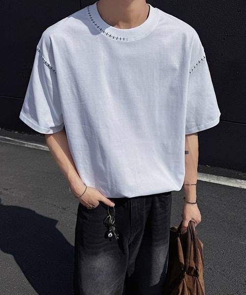 Ressaca（レサーカ）の「オーバーサイズハンドステッチ刺繍Tシャツ（Tシャツ/カットソー・メンズ・ブラック/ホワイト・M/L/XL）」の16枚目の写真