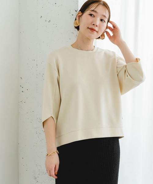 F by ROSSO(エフバイロッソ)の「F by ROSSO ダンボールコクーンプルオーバー(Tシャツ/カットソー・レディース・ネイビー/ベージュ・FREE)」の6枚目の写真