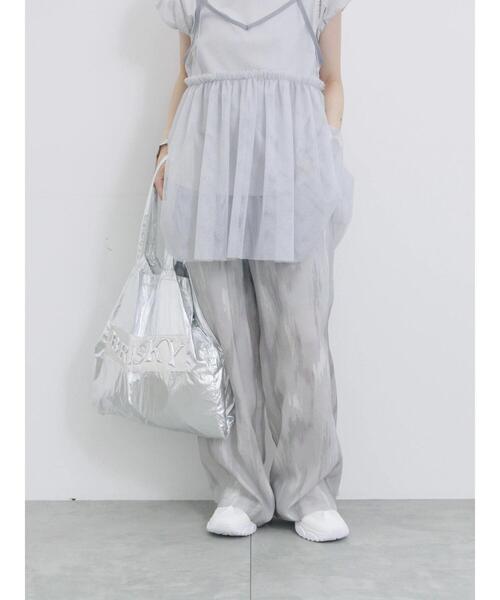 Samansa Mos2 blue（サマンサモスモスブルー）の「【接触冷感】水彩柄イージーパンツ（その他パンツ・レディース・ピンク/グレー/ブルー・F）」の5枚目の写真