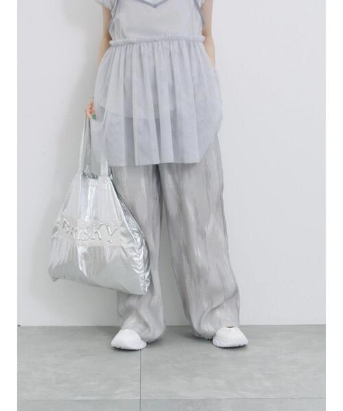 Samansa Mos2 blue（サマンサモスモスブルー）の「【接触冷感】水彩柄イージーパンツ（その他パンツ・レディース・ピンク/グレー/ブルー・F）」の6枚目の写真