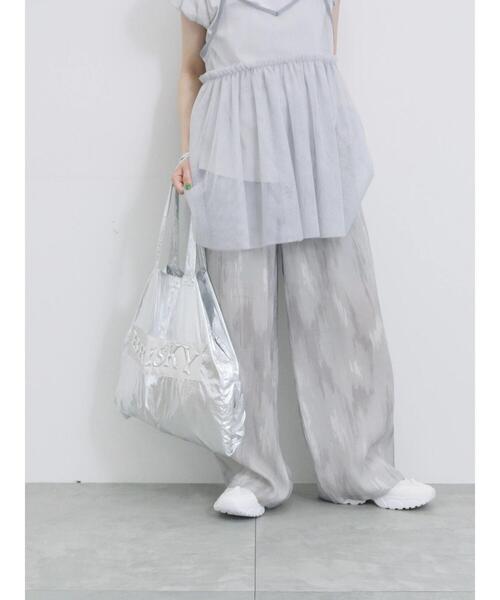 Samansa Mos2 blue（サマンサモスモスブルー）の「【接触冷感】水彩柄イージーパンツ（その他パンツ・レディース・ピンク/グレー/ブルー・F）」の9枚目の写真