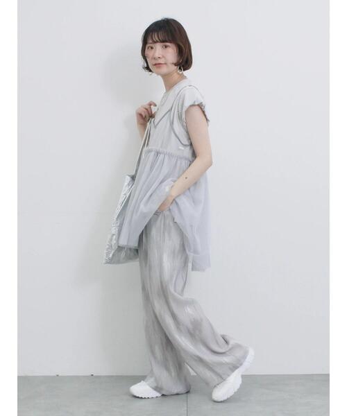 Samansa Mos2 blue（サマンサモスモスブルー）の「【接触冷感】水彩柄イージーパンツ（その他パンツ・レディース・ピンク/グレー/ブルー・F）」の10枚目の写真