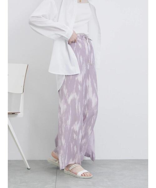 Samansa Mos2 blue（サマンサモスモスブルー）の「【接触冷感】水彩柄イージーパンツ（その他パンツ・レディース・ピンク/グレー/ブルー・F）」の13枚目の写真