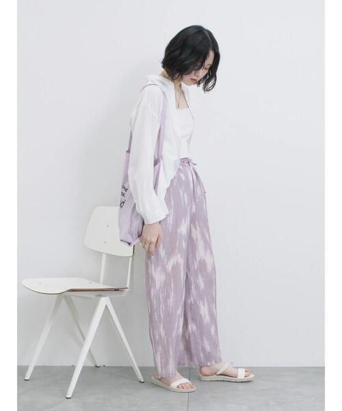 Samansa Mos2 blue（サマンサモスモスブルー）の「【接触冷感】水彩柄イージーパンツ（その他パンツ・レディース・ピンク/グレー/ブルー・F）」の14枚目の写真