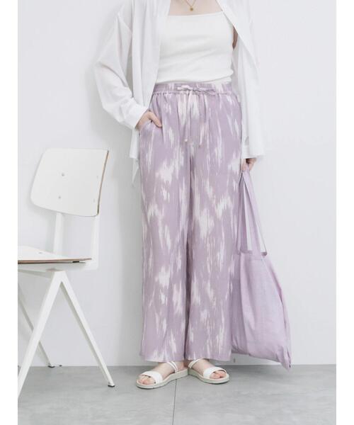 Samansa Mos2 blue（サマンサモスモスブルー）の「【接触冷感】水彩柄イージーパンツ（その他パンツ・レディース・ピンク/グレー/ブルー・F）」の15枚目の写真