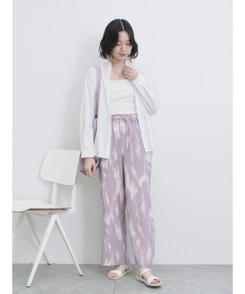 Samansa Mos2 blue（サマンサモスモスブルー）の「【接触冷感】水彩柄イージーパンツ（その他パンツ・レディース・ピンク/グレー/ブルー・F）」の16枚目の写真