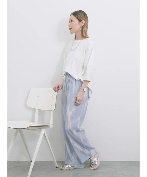 Samansa Mos2 blue（サマンサモスモスブルー）の「【接触冷感】水彩柄イージーパンツ（その他パンツ・レディース・ピンク/グレー/ブルー・F）」の19枚目の写真