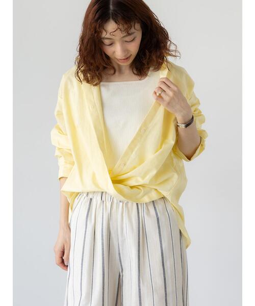 Lugnoncure（ルノンキュール）の「綿麻2WAYシャツ（シャツ/ブラウス・レディース・ブラック/ブルー/ベージュ/イエロー/ブラウン・F）」の15枚目の写真