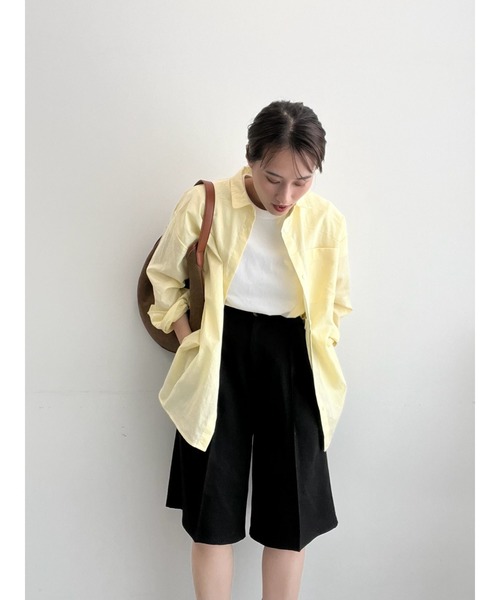 Lugnoncure（ルノンキュール）の「綿麻2WAYシャツ（シャツ/ブラウス・レディース・ブラック/ブルー/ベージュ/イエロー/ブラウン・F）」の7枚目の写真