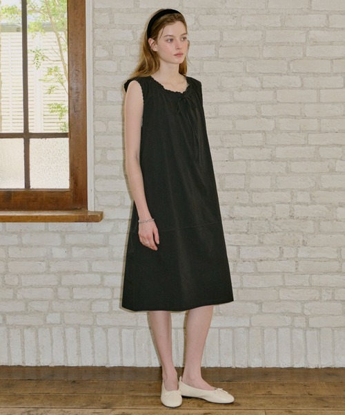 embroidery hem tank dress / エンブロイダリーヘムタンクドレス