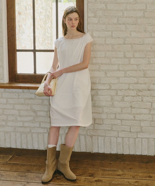 GIUNON（ジウノン）の「embroidery hem tank dress / エンブロイダリーヘムタンクドレス（ワンピース・レディース・ブラック/ホワイト・FREE）」の11枚目の写真