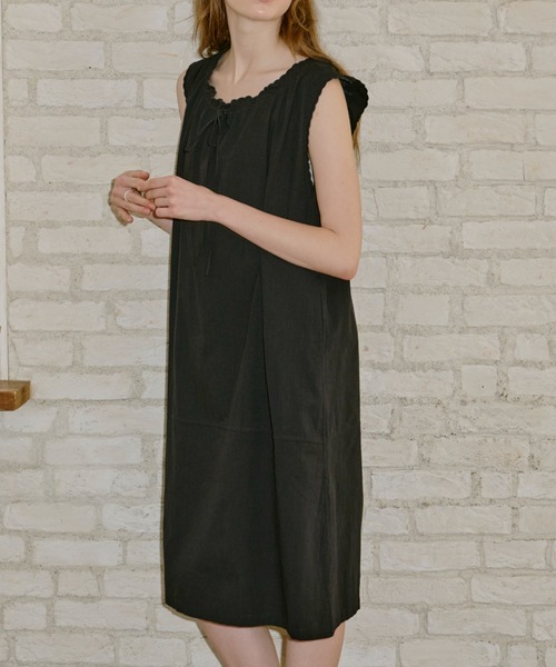 embroidery hem tank dress / エンブロイダリーヘムタンクドレス