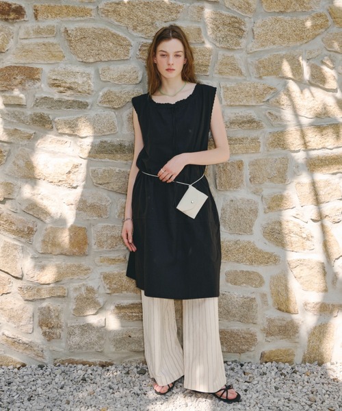 embroidery hem tank dress / エンブロイダリーヘムタンクドレス