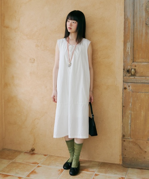 GIUNON エンブロイダリーヘムタンクドレス embroidery hem tank dress / エンブロイダリーヘムタンクドレス
