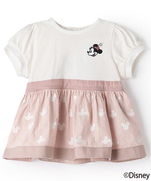 petit main（プティマイン）の「【Disney】総柄ドッキングパフT（Tシャツ/カットソー・キッズ・ピンク/ネイビー・80ｃｍ/90cm/100cm/110cm/130cm/120cm）」の2枚目の写真