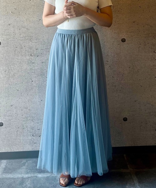 THEODORIC.dy(セオドリックディ)の「エアリーチュールスカート(軽やかに揺れる、上品オトナ映え) / Airy Tulle Skirt(スカート・レディース・ピンク/アイボリー/ブラック/ライトブルー・FREE)」の5枚目の写真
