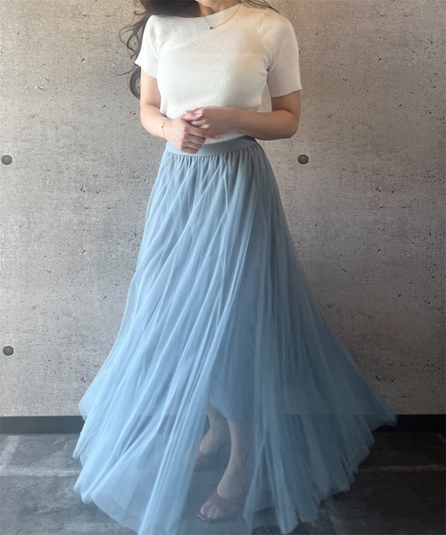 THEODORIC.dy(セオドリックディ)の「エアリーチュールスカート(軽やかに揺れる、上品オトナ映え) / Airy Tulle Skirt(スカート・レディース・ピンク/アイボリー/ブラック/ライトブルー・FREE)」の8枚目の写真