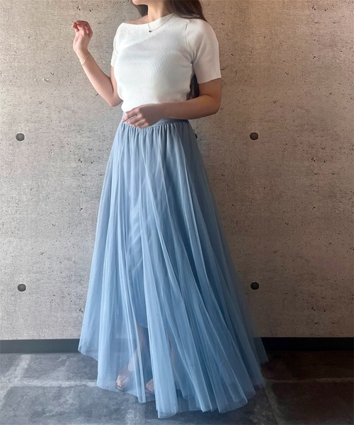 THEODORIC.dy(セオドリックディ)の「エアリーチュールスカート(軽やかに揺れる、上品オトナ映え) / Airy Tulle Skirt(スカート・レディース・ピンク/アイボリー/ブラック/ライトブルー・FREE)」の9枚目の写真