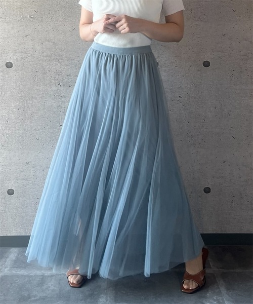 THEODORIC.dy(セオドリックディ)の「エアリーチュールスカート(軽やかに揺れる、上品オトナ映え) / Airy Tulle Skirt(スカート・レディース・ピンク/アイボリー/ブラック/ライトブルー・FREE)」の10枚目の写真