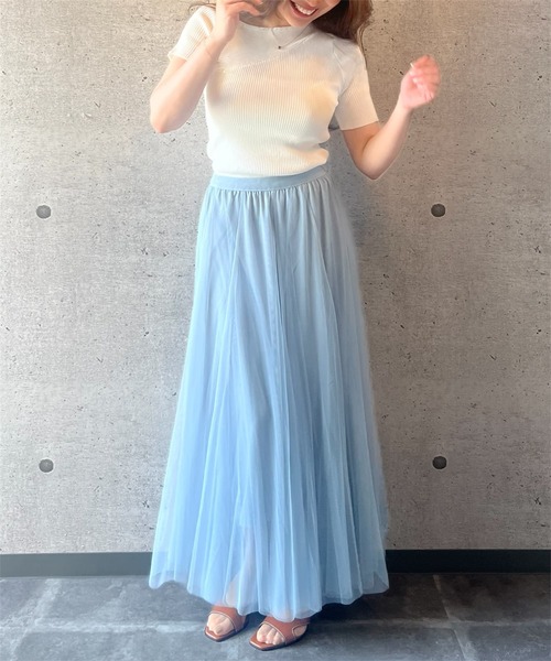 THEODORIC.dy(セオドリックディ)の「エアリーチュールスカート(軽やかに揺れる、上品オトナ映え) / Airy Tulle Skirt(スカート・レディース・ピンク/アイボリー/ブラック/ライトブルー・FREE)」の11枚目の写真