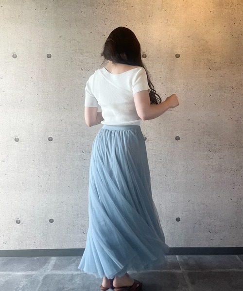 THEODORIC.dy(セオドリックディ)の「エアリーチュールスカート(軽やかに揺れる、上品オトナ映え) / Airy Tulle Skirt(スカート・レディース・ピンク/アイボリー/ブラック/ライトブルー・FREE)」の13枚目の写真