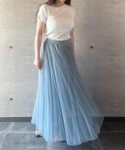 THEODORIC.dy(セオドリックディ)の「エアリーチュールスカート(軽やかに揺れる、上品オトナ映え) / Airy Tulle Skirt(スカート・レディース・ピンク/アイボリー/ブラック/ライトブルー・FREE)」の22枚目の写真