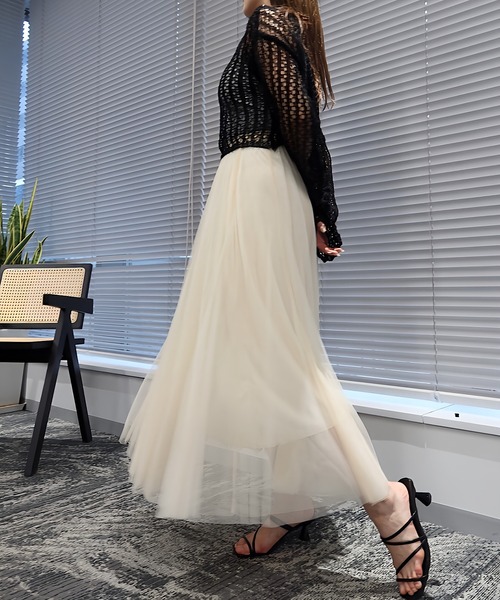 THEODORIC.dy(セオドリックディ)の「エアリーチュールスカート(軽やかに揺れる、上品オトナ映え) / Airy Tulle Skirt(スカート・レディース・ピンク/アイボリー/ブラック/ライトブルー・FREE)」の18枚目の写真