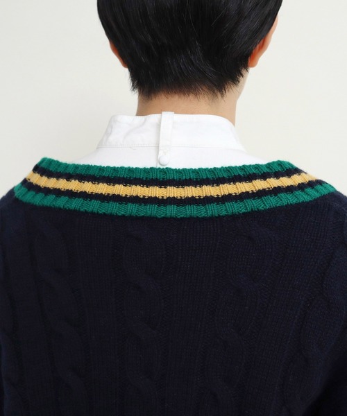 CHILD WOMAN(チャイルドウーマン)の「☆チルデンニットカーディガン(カーディガン/ボレロ・レディース・アイボリー/ネイビー・FREE)」の8枚目の写真