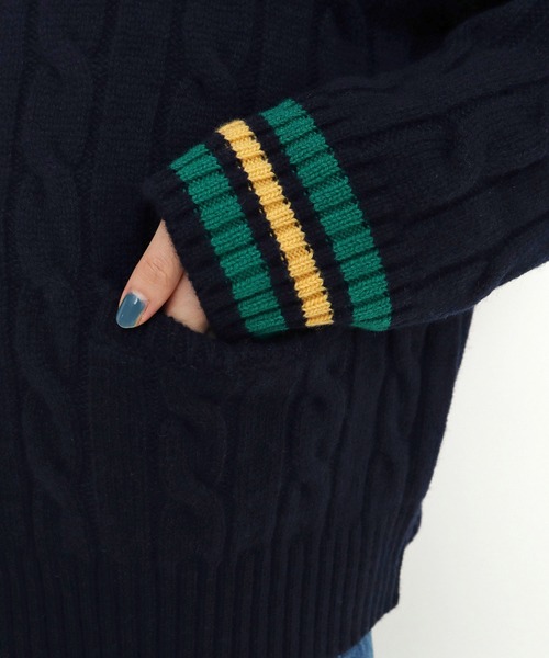 CHILD WOMAN(チャイルドウーマン)の「☆チルデンニットカーディガン(カーディガン/ボレロ・レディース・アイボリー/ネイビー・FREE)」の13枚目の写真