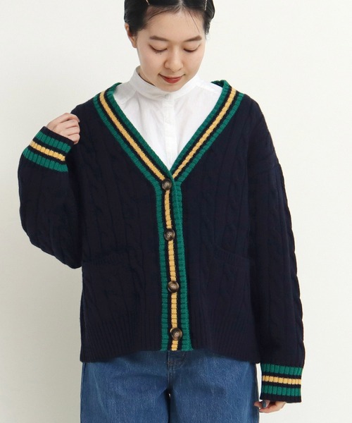 CHILD WOMAN(チャイルドウーマン)の「☆チルデンニットカーディガン(カーディガン/ボレロ・レディース・アイボリー/ネイビー・FREE)」の22枚目の写真