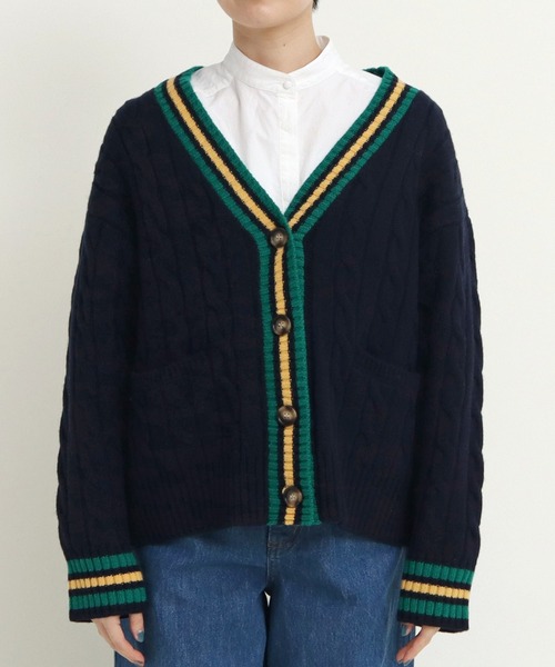 CHILD WOMAN(チャイルドウーマン)の「☆チルデンニットカーディガン(カーディガン/ボレロ・レディース・アイボリー/ネイビー・FREE)」の4枚目の写真