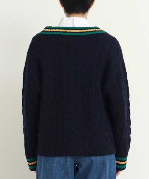 CHILD WOMAN(チャイルドウーマン)の「☆チルデンニットカーディガン(カーディガン/ボレロ・レディース・アイボリー/ネイビー・FREE)」の6枚目の写真