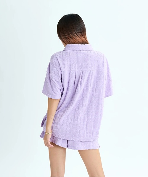 ROXY(ロキシー)の「SUNBATHING SHIRT /ロキシー総柄パイル開襟シャツ(シャツ/ブラウス・レディース・ネイビー/パープル/オレンジ・SMALL)」の13枚目の写真